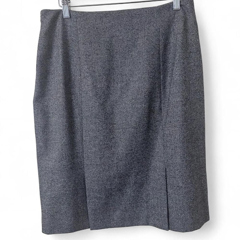 Brooks Brothers with Loro Piana Merino Wool Grey Pencil Skirt With Pleats